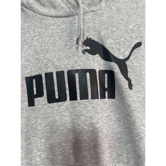Puma Gray Pullover Hoodie Women's XL Big Logo Activewear Casual Comfy - Picture 4 of 6